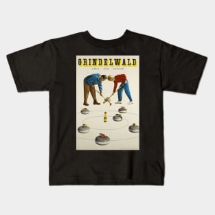 Grindelwald, Switzerland, Curling Poster Kids T-Shirt